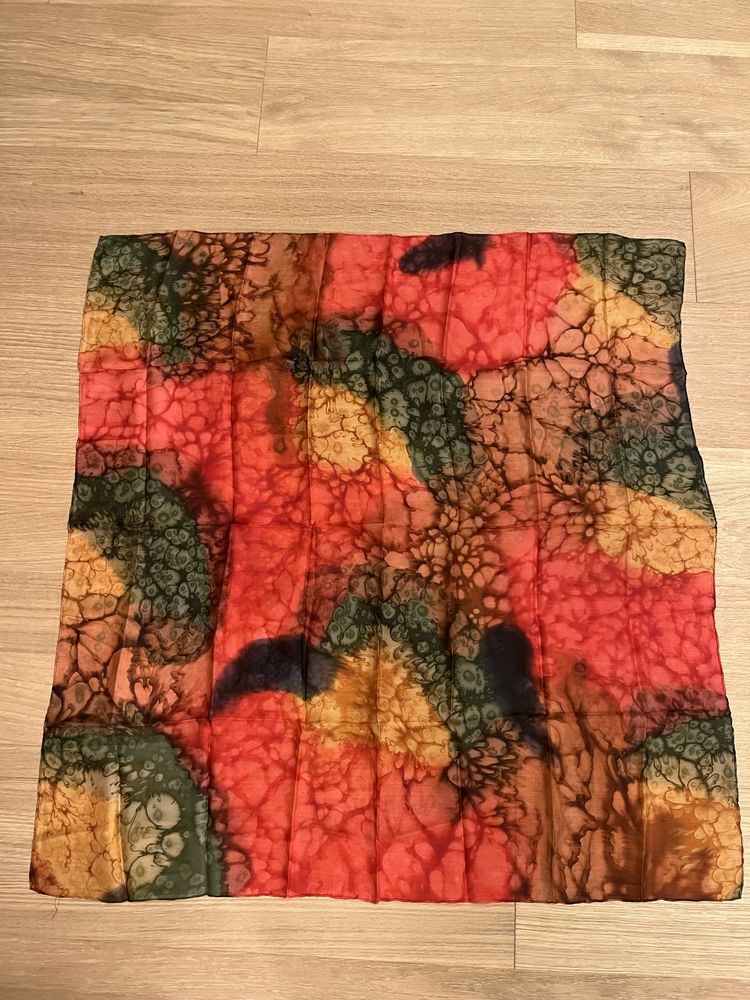 Apaszka chustka retro wielokolorowa 100% jedwab