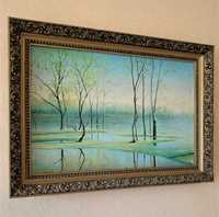 Картина «Разлив на Десне», масло холст, размер с рамой 50х70 см