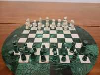 jogo xadrez malaquita e jade branca