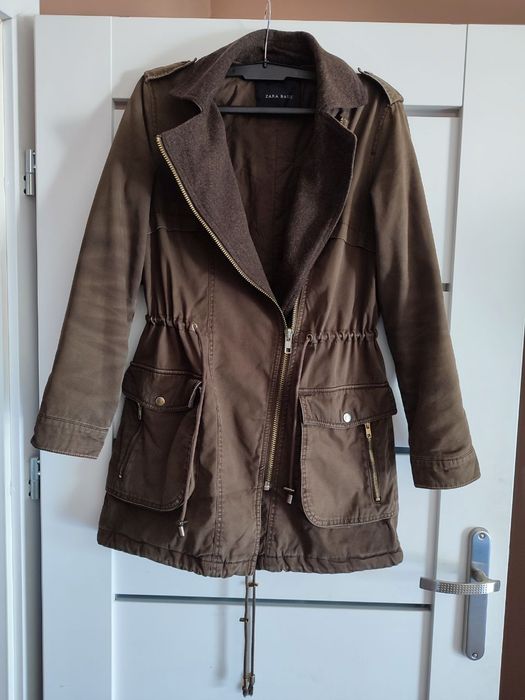 Kurtka parka jesienna zimowa damska Zara Basic S