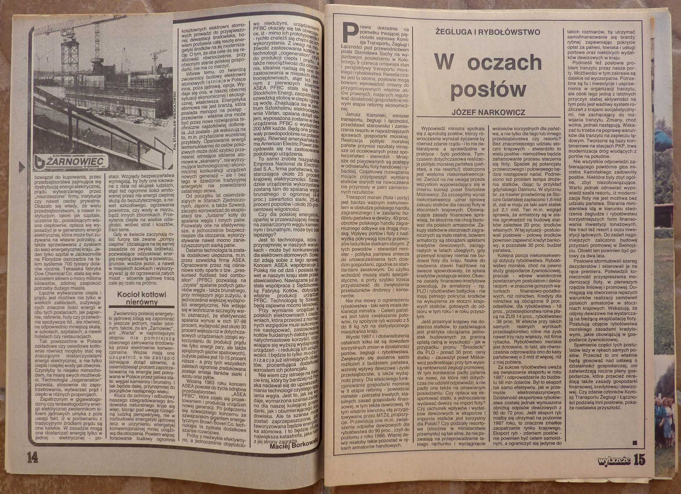 WYBRZEŻE tygodnik nr 27/1988 - wywiad - JAN KOBUSZEWSKI