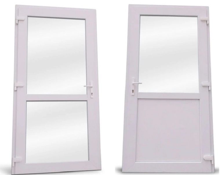 Drzwi zewnętrzne PCV 90x210 białe sklepowe RÓŻNE ROZMIARY OD RĘKI nowe