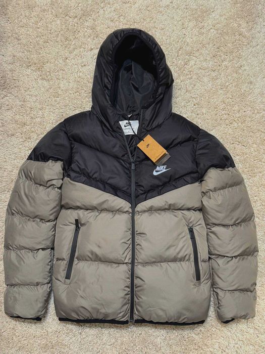 Пуховик Nike Storm-Fit чорно-сірий/S, M, L, XL, XXL/куртка зимова найк
