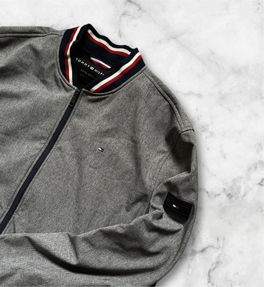 XXL 3XL 52 54 Tommy Hilfiger бомбер куртка вітровка ветровка серая