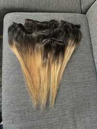 Wlosy naturalne clip in ombre