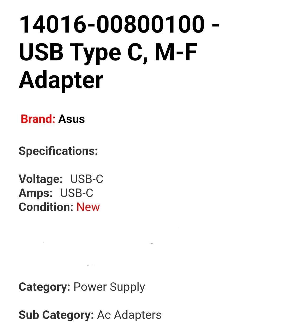 USB Tipe C, m-f adapter