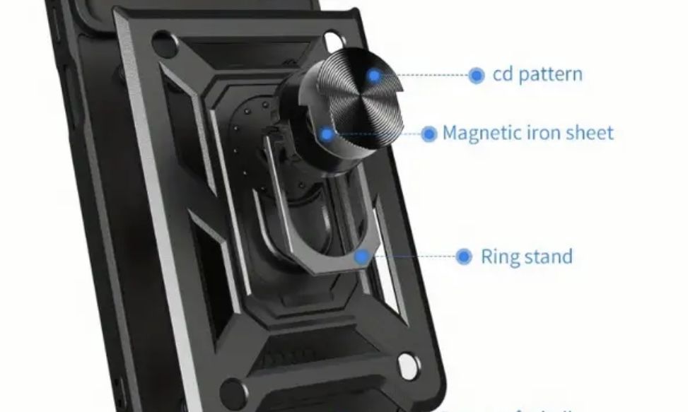 Противоударный чехол с кольцом на Motorola G05 чохол кільцем мото ж05