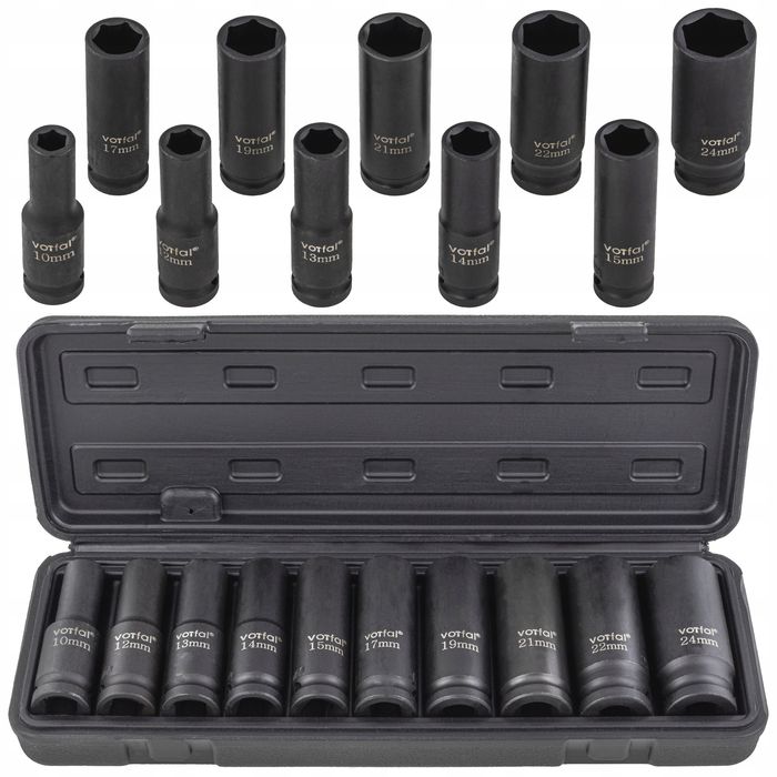 Nasadki Udarowe Długie 1/2 10Szt 10-24Mm