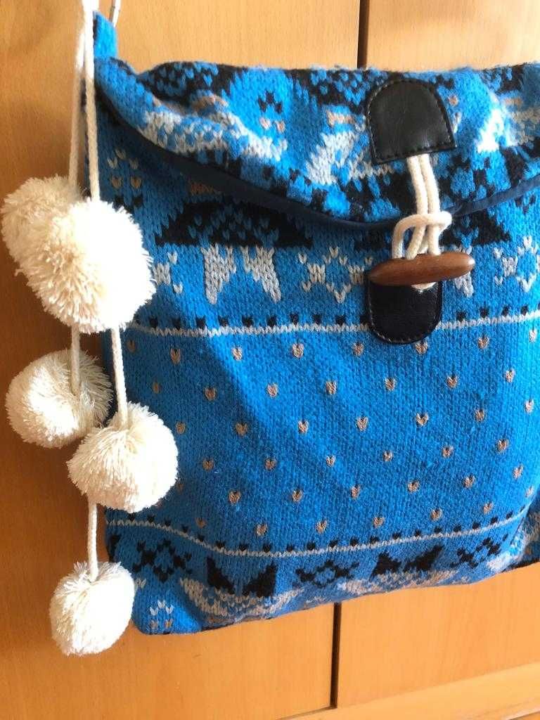 Mala / bolsa azul em malha jacquard - dayaday