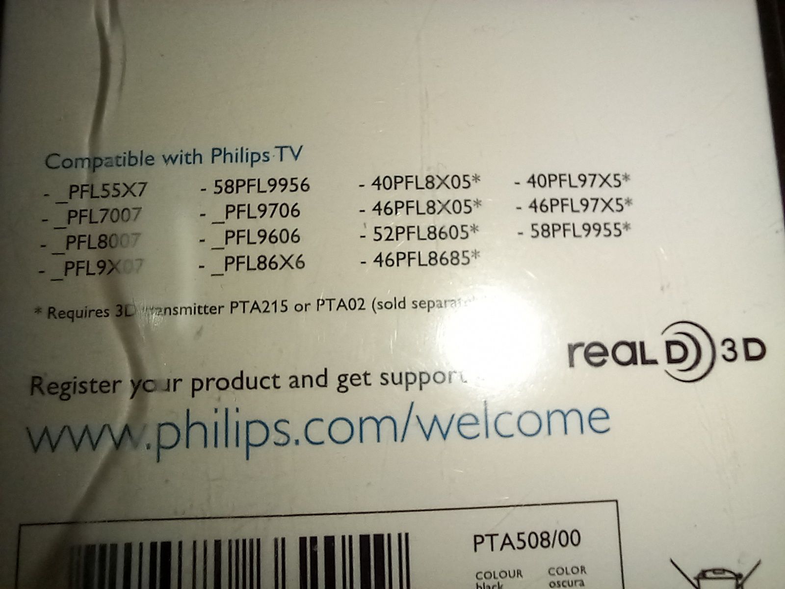 Okulary migawkowe 3D Philips PTA 508 nowe bez gwarancji