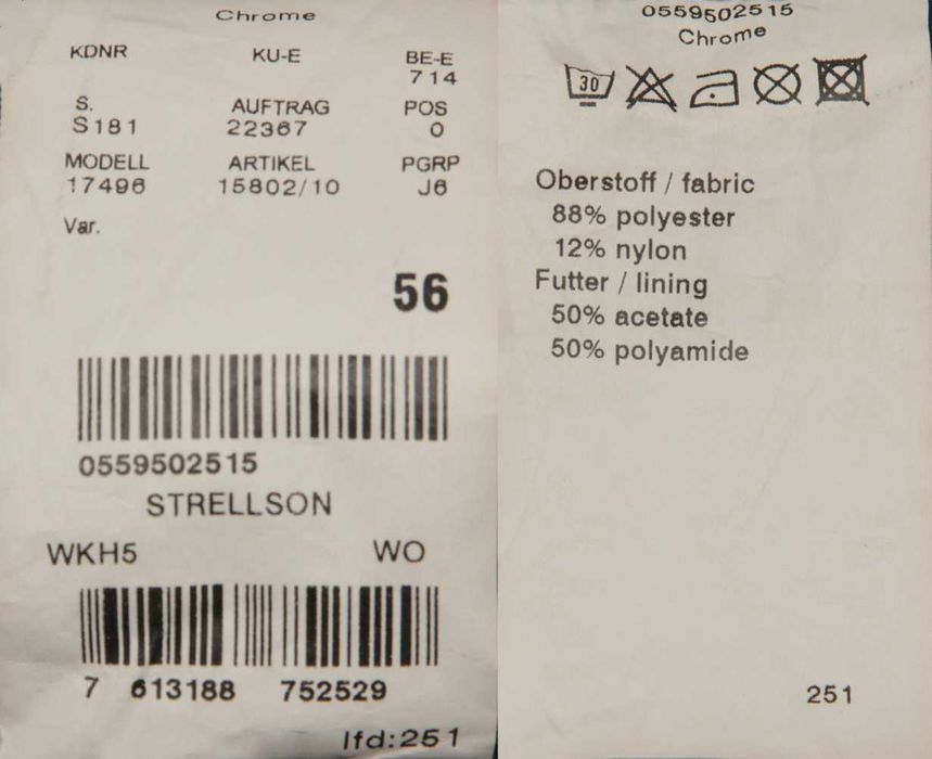 Strellson 56 L куртка из износоустойкивого сукна и хромовой кожи