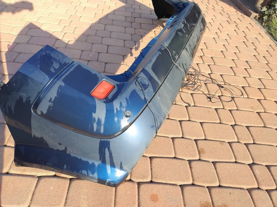 Zderzak tył Renault Scenic 2 II czujniki cofania, niebieski, granatowy
