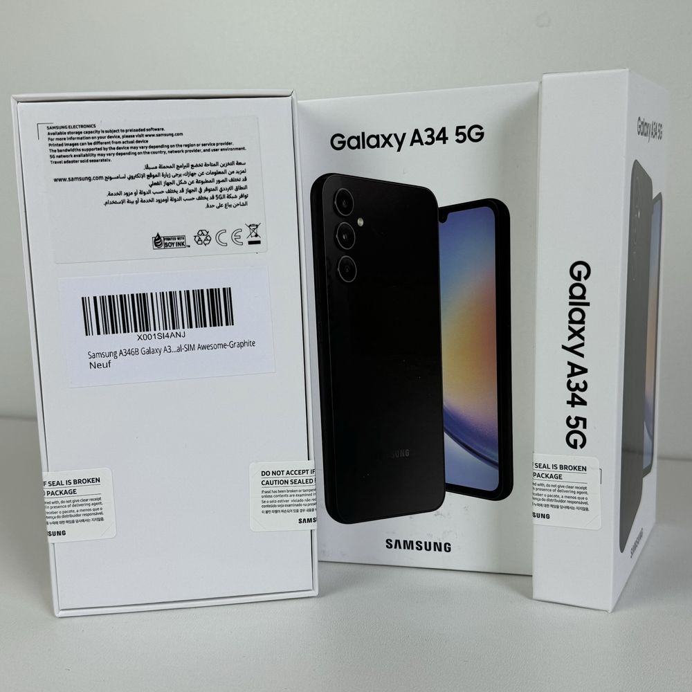 Новий SAMSUNG A34 5G 6/128 Гб Чорний SM-A346B/DSN телефон/смартфон