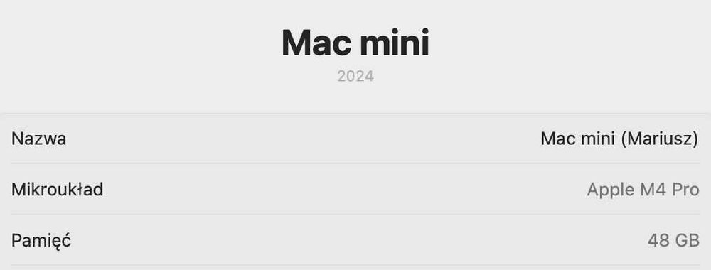 Mac mini m4 pro 48 GB