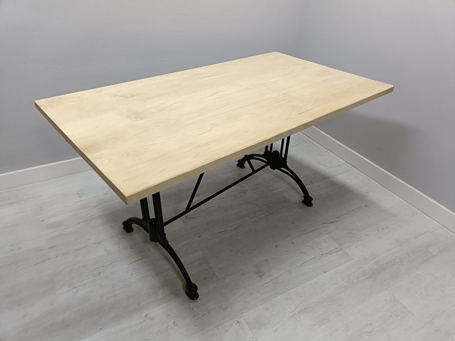 Stół do restauracji loft akacja na metalowej nodze 6szt