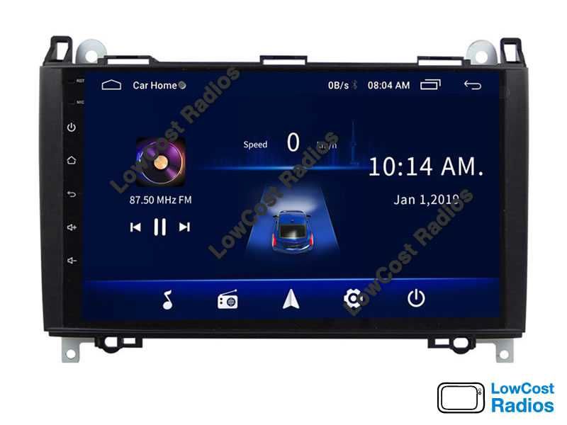 Rádio GPS 9'' Mercedes Benz Classe A e B, Viano, Sprinter — Android 13