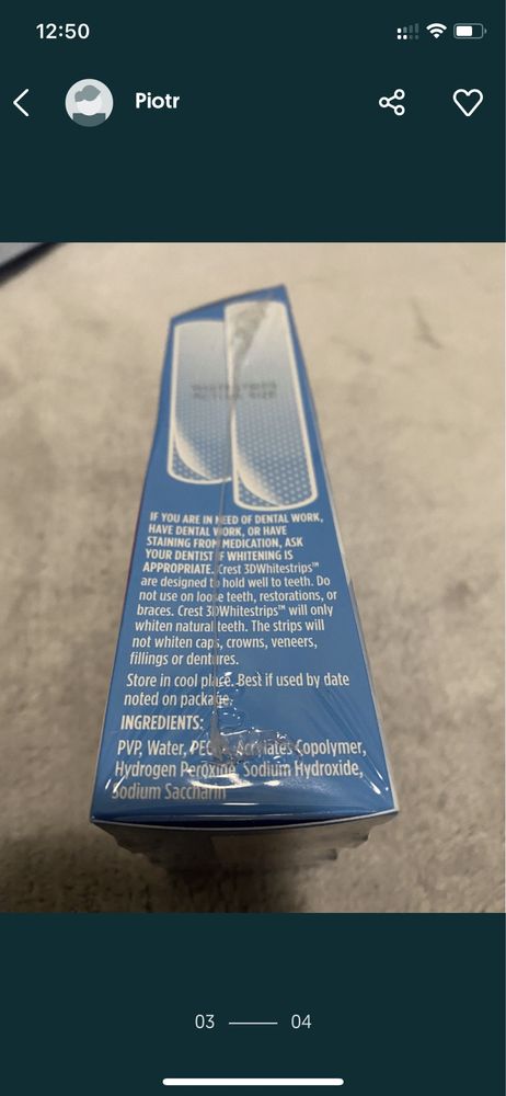 Paski wybielające crest x10 USA
