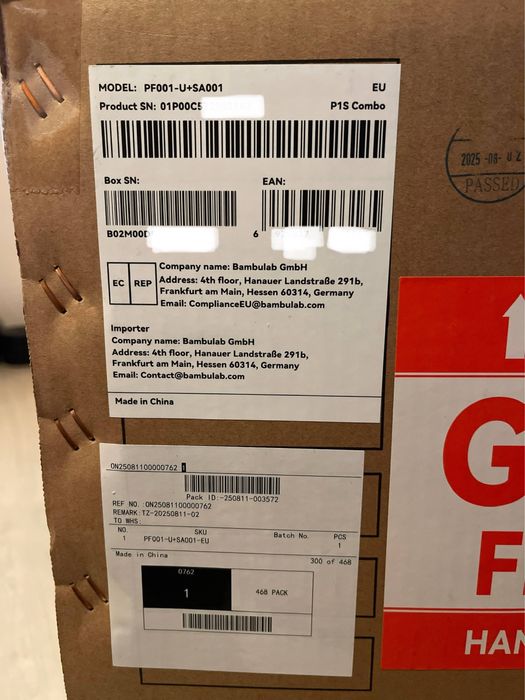 BambuLab p1s combo , Європа! в подарунок анти-вібраційні ніжки