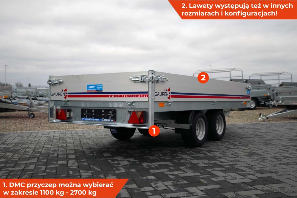 Przyczepka pod koparkę pod quada laweta GAUPEN 306 x 149 x 39 SPAWANA