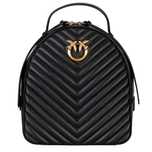 PINKO skórzany plecak damski ICON BLACK/GOLD