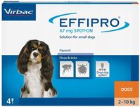 Effipro Pies S 2-10kg 4 pipety Spot-On pchły I kleszcze