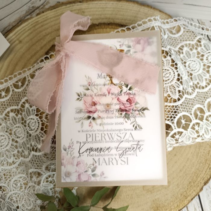 Zaproszenia na komunię chrzest roczek ślub