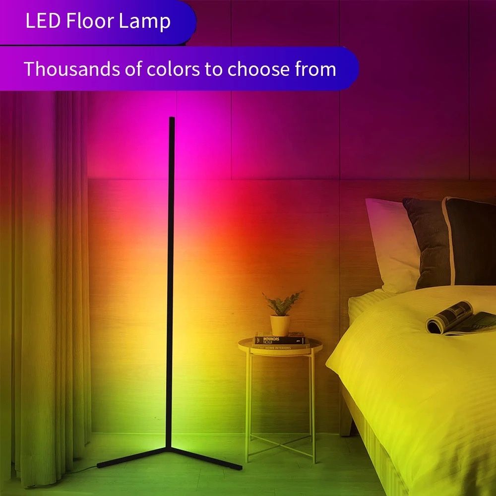 Угловой напольный RGB светодиодный LED торшер лампа с пультом