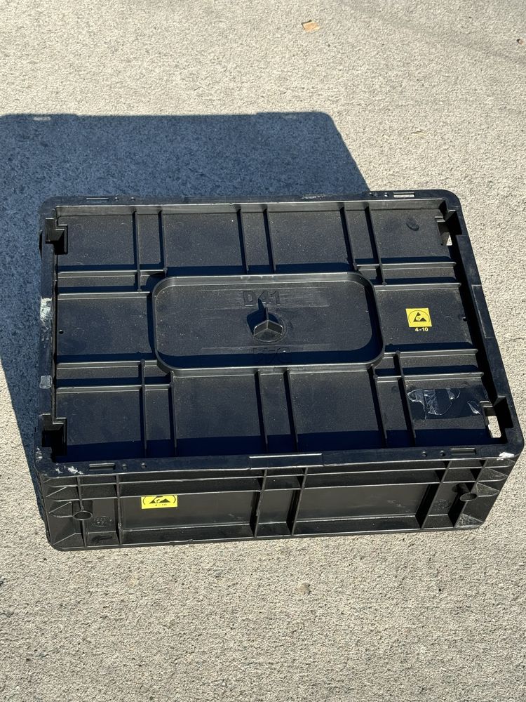 Pojemniki R-KLT ESD z Pokrywą Czarne RFID