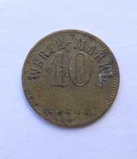 Pós-Iº Guerra Mundial 10 Pfennig Werth-Marke Moeda Alemanha