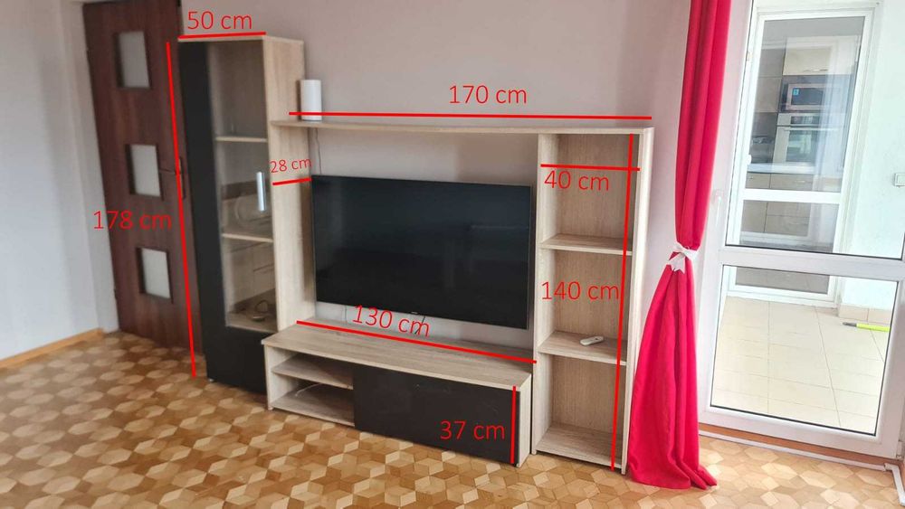 Meblościanka dąb sonoma szafka rtv