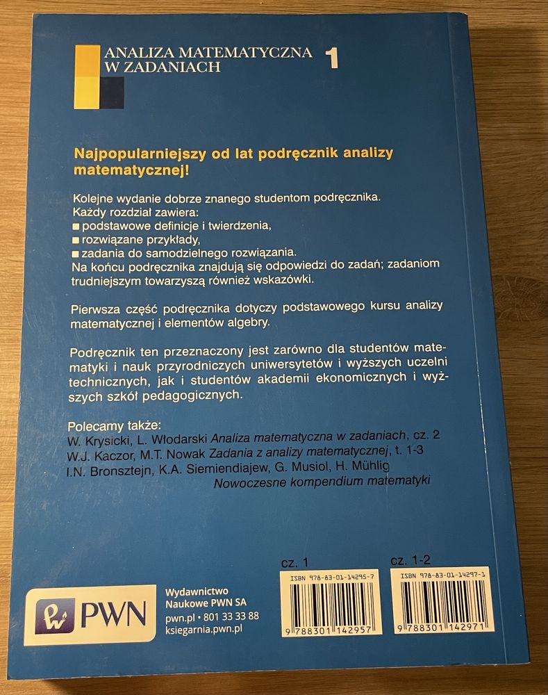 Analiza matematyczna w zadaniach 1. W.Krysicki L.Włodarski