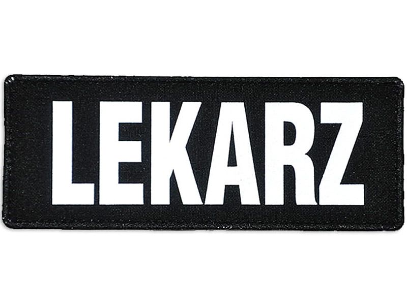 Emblemat LEKARZ odblaskowy na rzepie 13 x 5 cm
