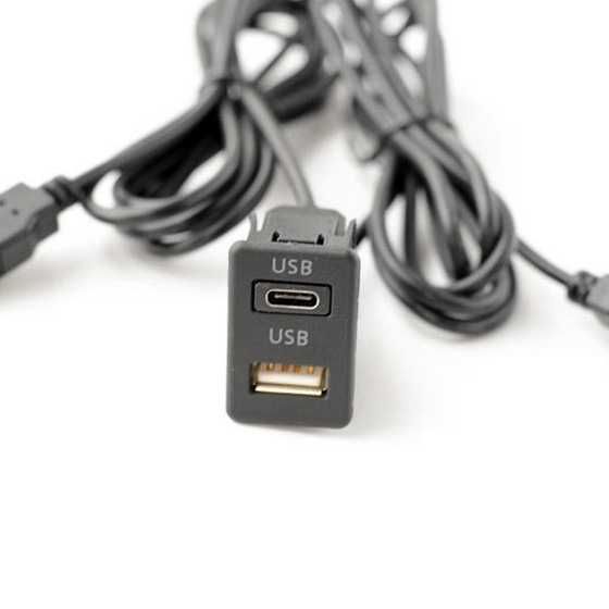 Кабель удлинитель 2x USB Type-C 1.5 м для авто магнитолы юсб тайп си