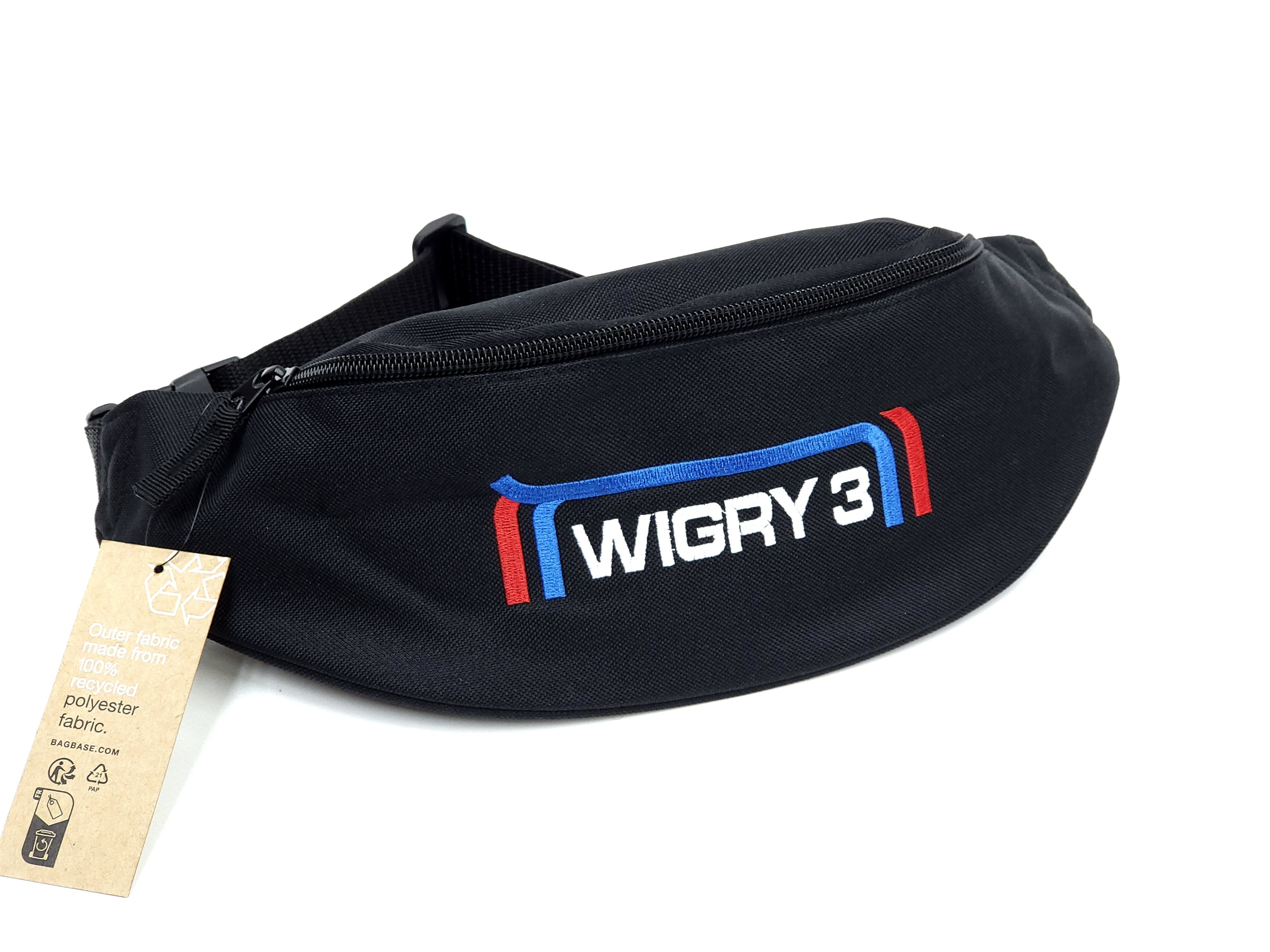 NOWA Nerka z napisem Wigry 3 czarna saszetka torebka PRL
