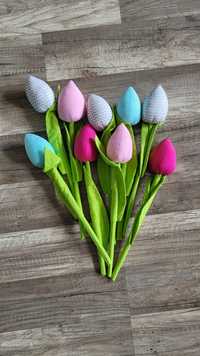 Sztuczne kwiaty tulipany z materiału tkaniny bukiet
