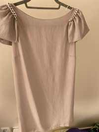 Vestido Zara cor taupe