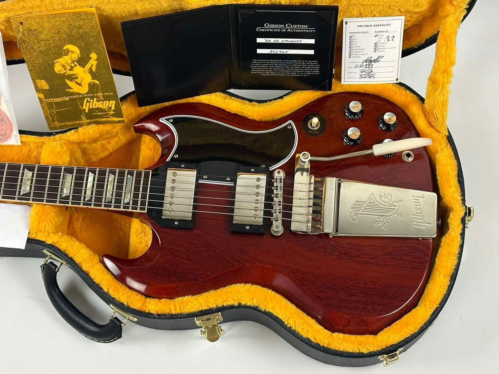 Gibson Custom Shop SG '64 Maestro Vibrola VOS Cherry Red (2023, 4500$)