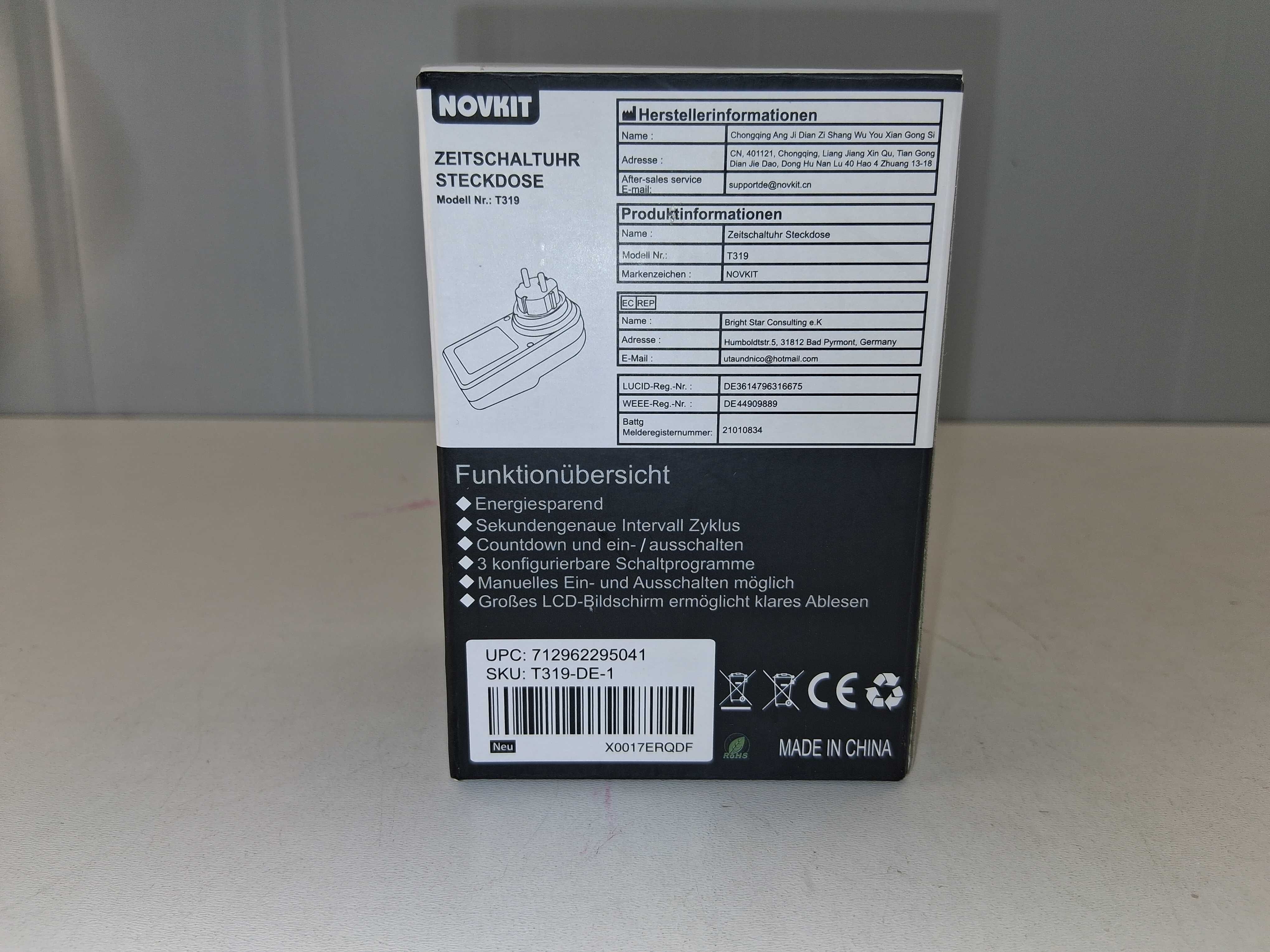 L055 Cyfrowy Programator Czasowy Zegar Gniazdko Gniazdkowy T319