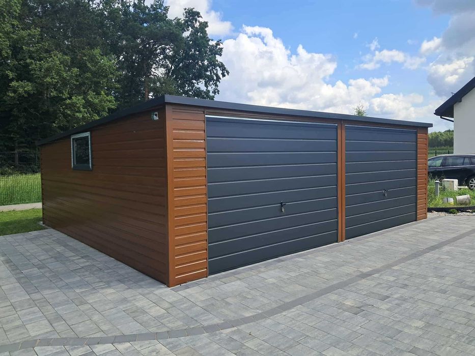 Garaż blaszany PREMIUM 7x5 WZMOCNIONY PROFILAMI W Ocynku. Producent