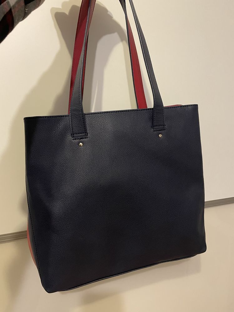 Torba shopper bag Tommy hilfiger  granatowa jak nowa na prezent