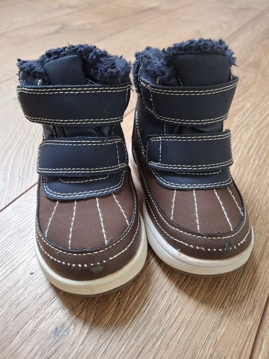 H&M Buty zimowe ocieplane granatowe brazowe r. 22