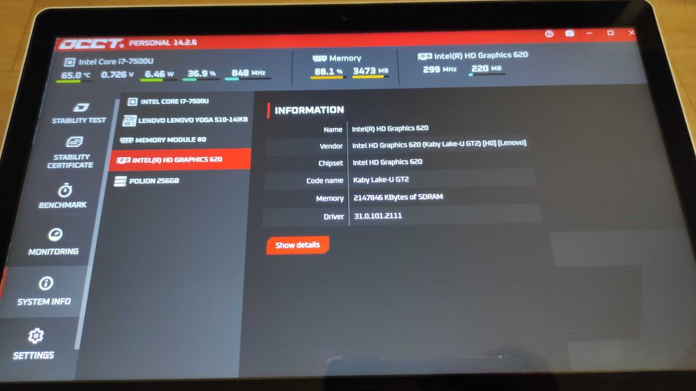Lenovo Yoga 510-14IKB i7-7500U, 4GB RAM, 256GB SSD, ekran dotykowy