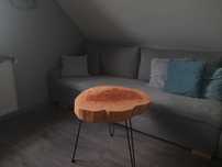Stolik z plastra drewna, duży 60cm.