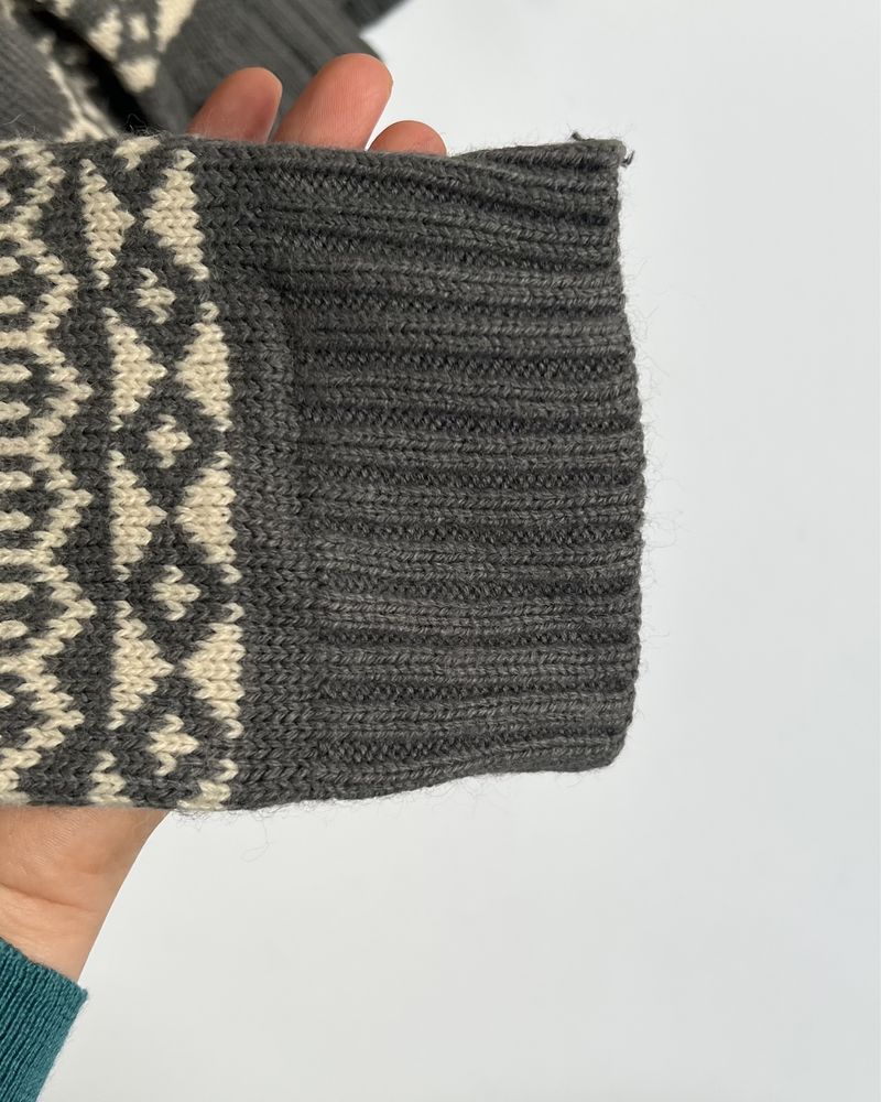 Sweter meski rozpinany scandi z wełną szary