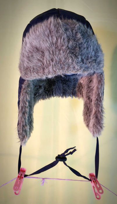 ШАПКА ЗИМОВА ЧОРНО-СИНЯ, для хлопчика (1-3 роки), розмір 52