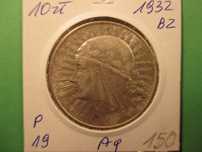 Srebrna moneta 10 zł z 1932 r. BZM.Babka . Oryginał !!! ,,19,,