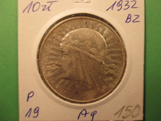 Srebrna moneta 10 zł z 1932 r. BZM.Babka . Oryginał !!! ,,19,,
