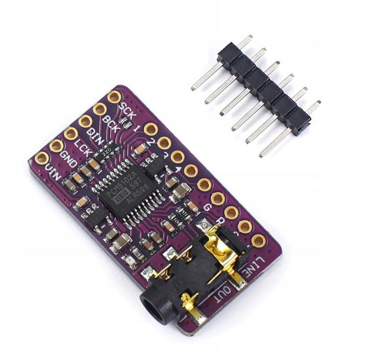 Moduł DAC dekoder PCM I2S audio PCM5102A Rpi + przewody