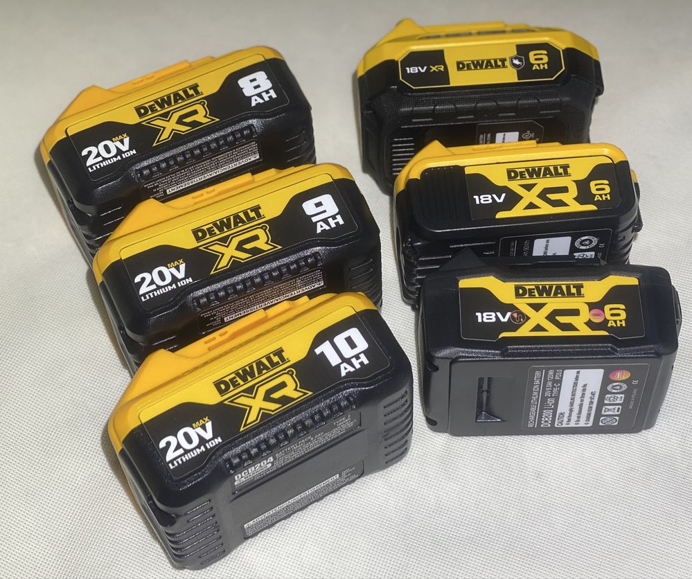 Акумулятори Dewalt 8ah/9ah/10ah -2025