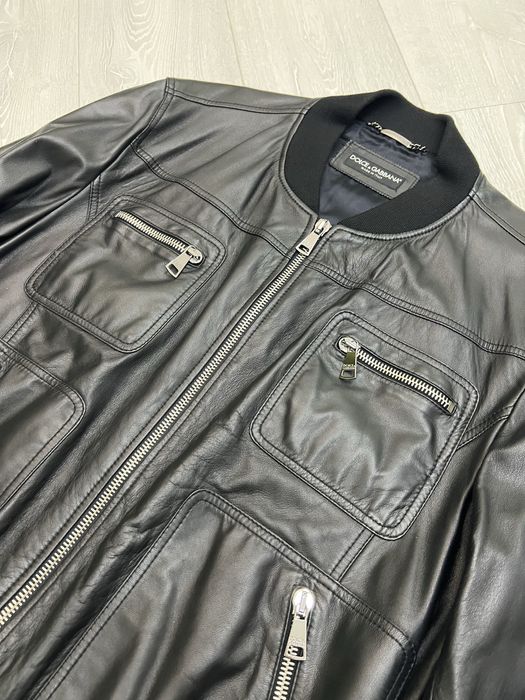 Кожаная куртка бомбер Dolce&Gabbana D&G б/у оригинал